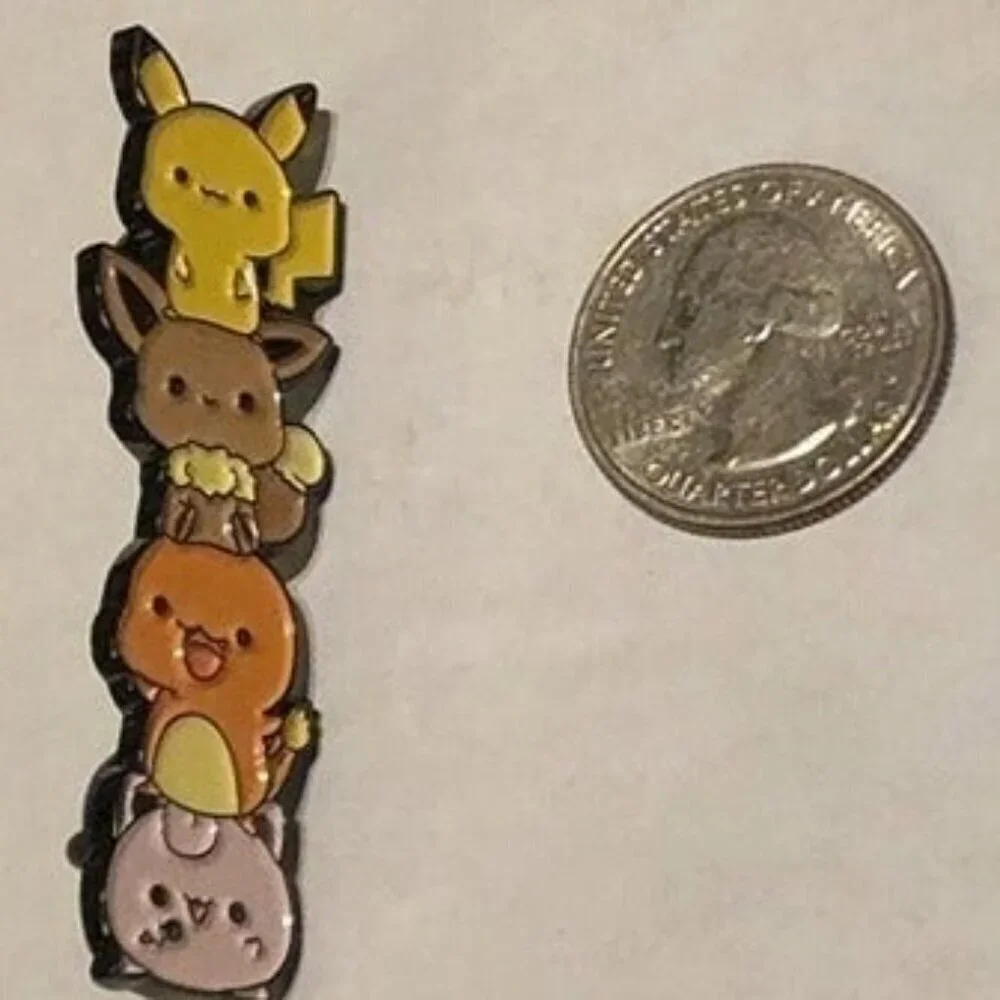 Melodic Stackers: Pokemon Jigglypuff, Charmander, Eevee, Pikachu Enamel Pin - Picture 4 of 5